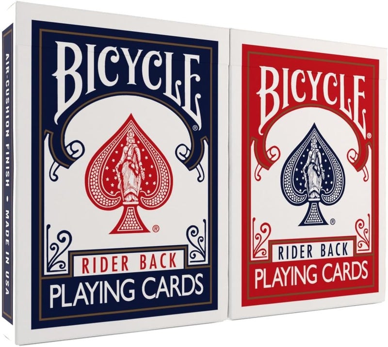 Bicycle Rider Back Playing Cards, Standard Poker Size Deck of Cards, Red & Blue (2 Pack), Classic Cards for Poker, Blackjack, Family Game Night & Card Games, Fun for All Ages - Image 1